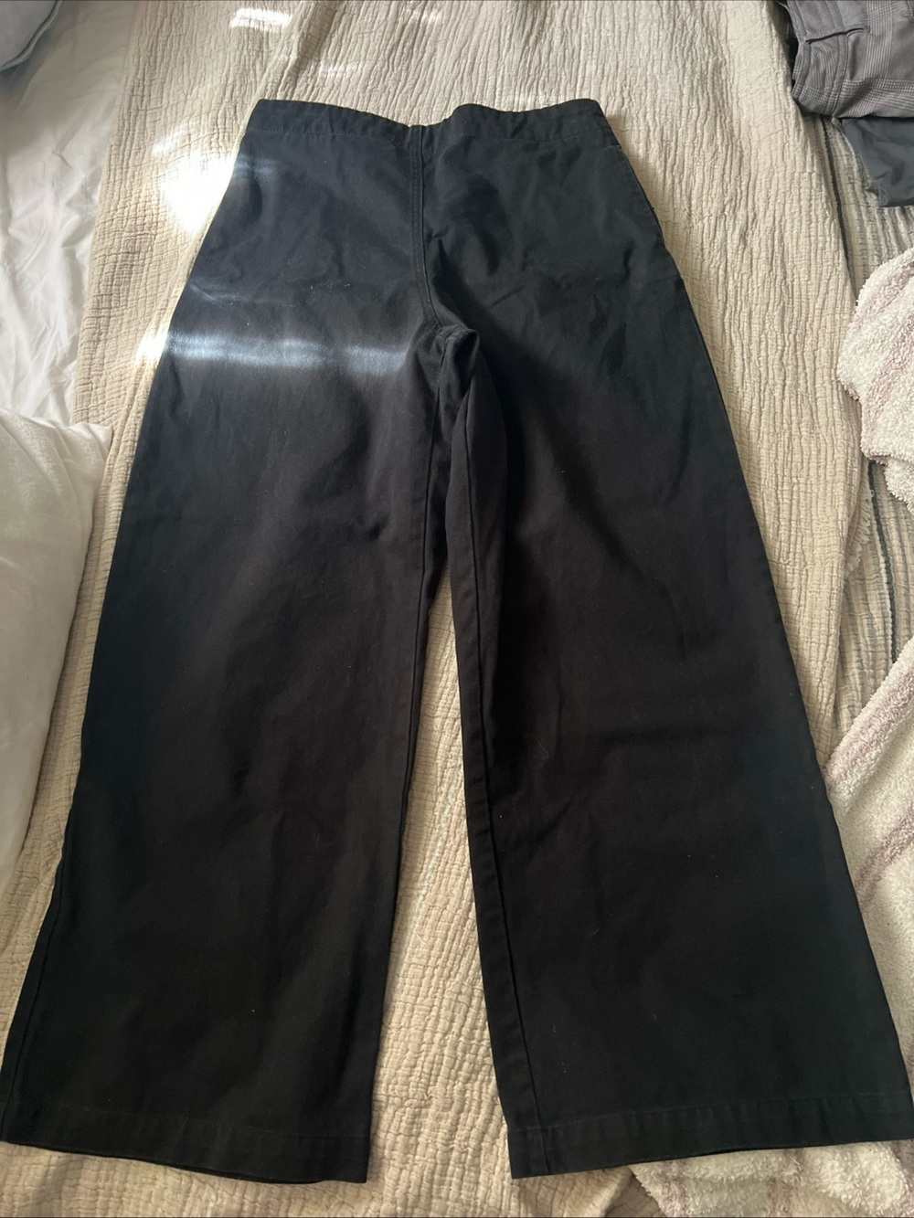 Rachel Comey Black Cropped Wide-Leg Pants side zip one back pocket
